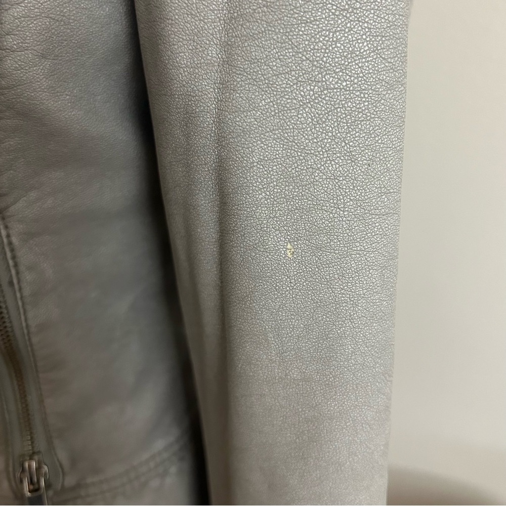 Black Rivet Faux Leather Ladies Moto Jacket, Grey , Size S, Vintage - Picture 8 of 16